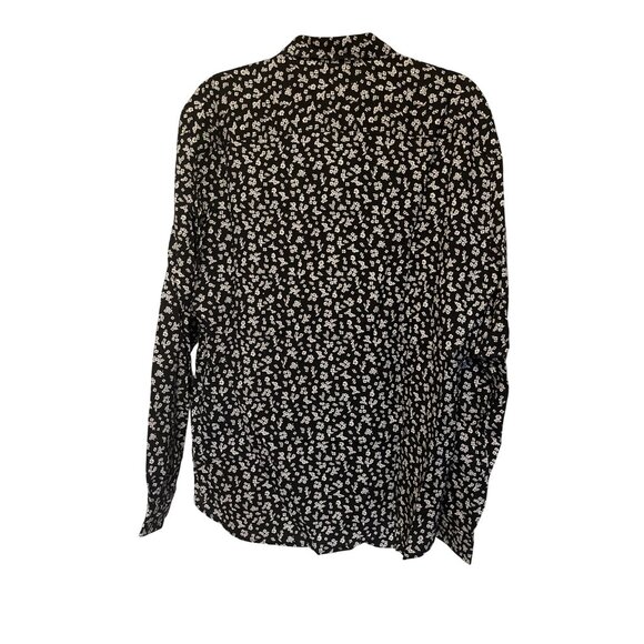 The Kooples Mini Bouquet Black & White Viscose Men's Button-Up Shirt XL - Picture 5 of 5